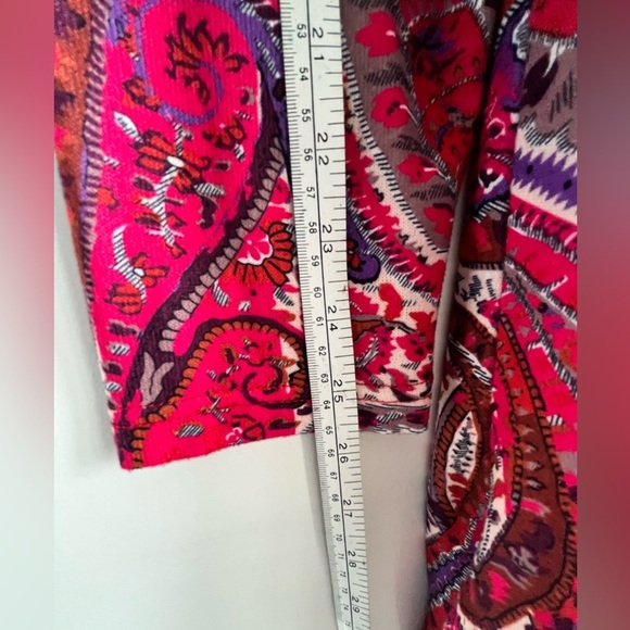 Women's long sleeve top, long tunic v-neck, pockets, red, purple, grey, pink - Picture 12 of 13